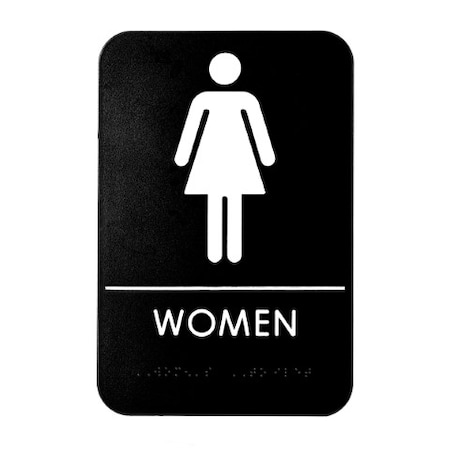 Alpine Industries Womens Braille Restroom Sign, Black/White, ADA Compliant, 6x9, PK10 ALPSGN-5-10pk